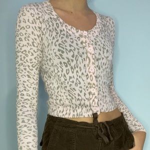Light pink cheeta print cardigan